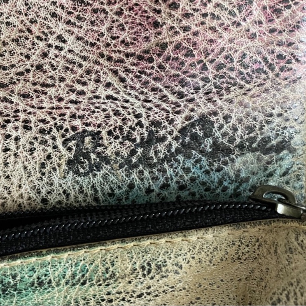 OOAK VTG 80s Brit Rosen Signed Hand Painted Abstract Leather Shoulder Bag Purse - Picture 16 of 16